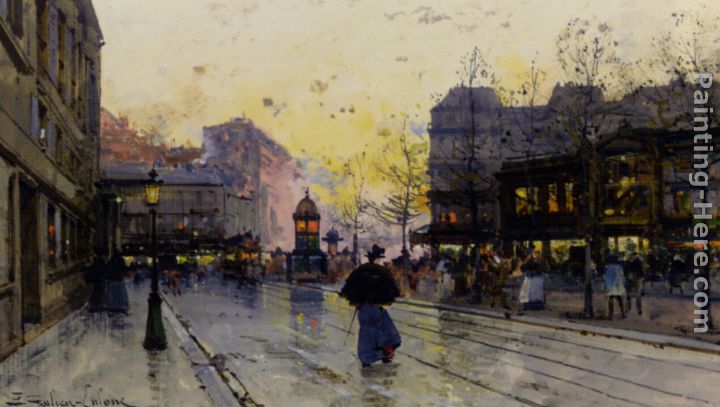 Paris Street Scene painting - Eugene Galien-Laloue Paris Street Scene art painting